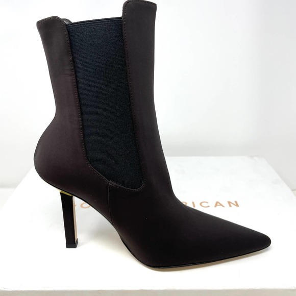 Good American Neoprene Pointed Toe Ankle Booties In Brown Size 7.5 New - Picture 4 of 11